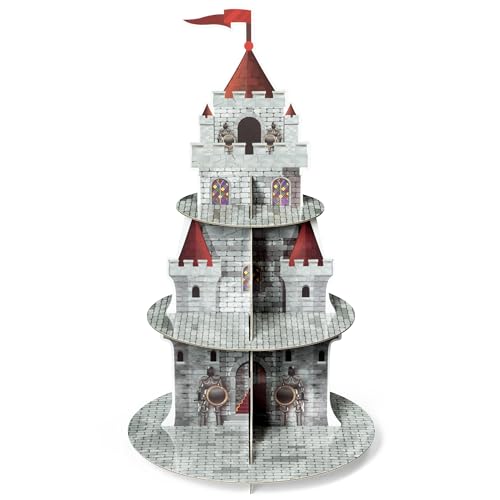 Medieval Knight Cupcake Stand - 3 Tier Castle Dessert Holder