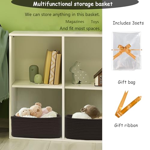 COMFY-HOMI Cotton Rope Storage Basket - 13" x 8.5" x 5.1" - Toy & Closet Organizer
