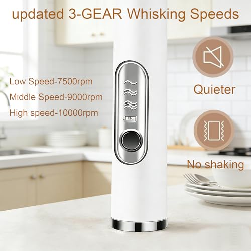Rechargeable Handheld Milk Frother with 3 Speed Settings