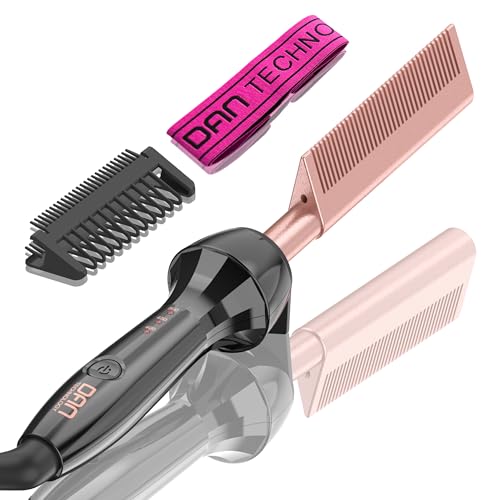 DAN 500°F Hot Comb for Hair & Wigs, Professional Straightener with Adjustable Temp
