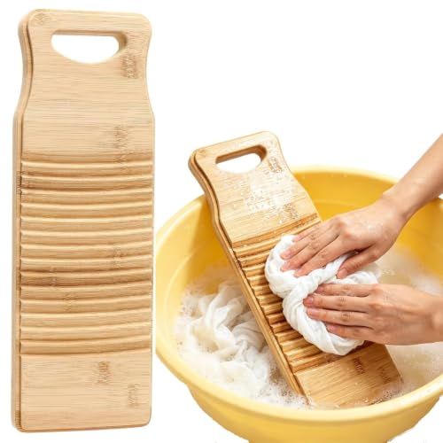 Manual Bamboo Washboard for Hand Washing Clothes - Compact & Durable