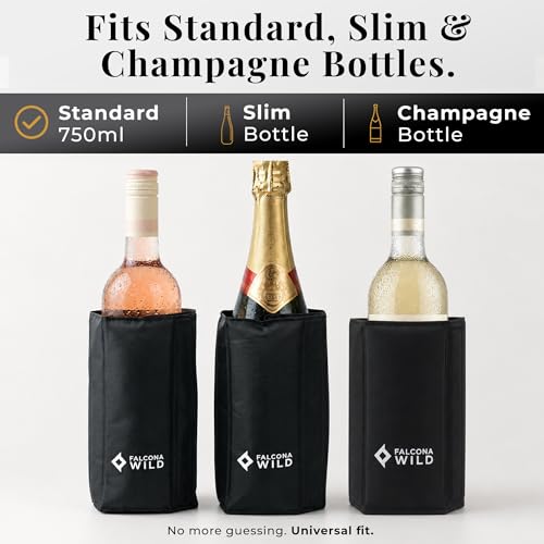 Falcona Wild Wine Cooler Sleeve - Adjustable Chiller for Bottles