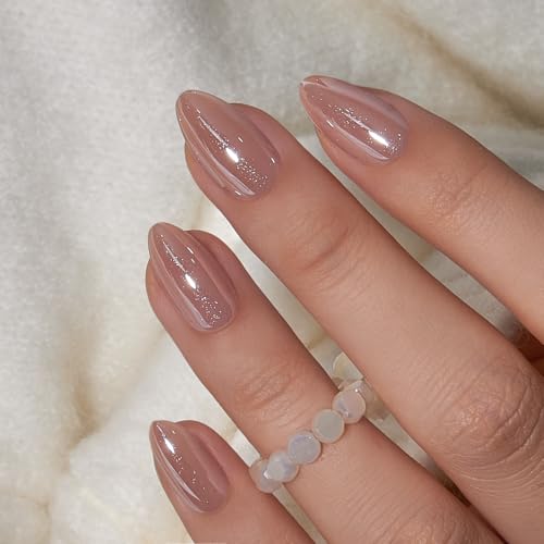CurvLife Almond Glitter Press-On Nails | 32PCS Salon-Quality Set