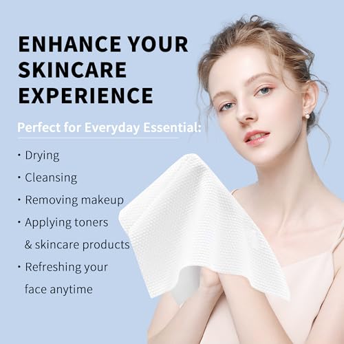 Skinsfairy Biodegradable Face Towels – 50 Ultra Soft 10x10'' Wipes