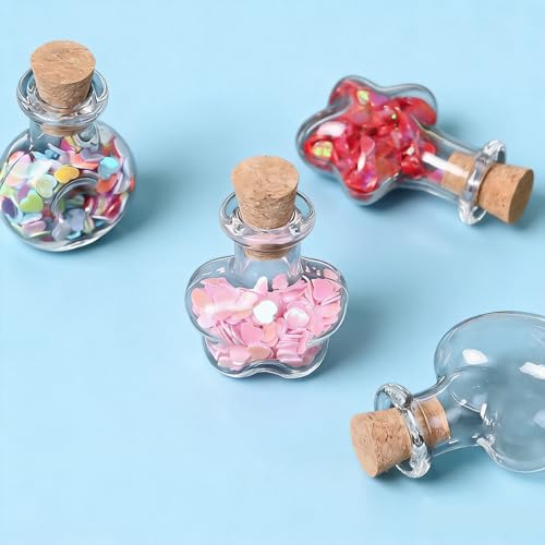 40 PCS Geometric Glass Bottles with Cork Stoppers for Crafts