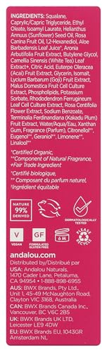 Andalou Naturals 1000 Roses Soothing Squalane Oil | Rose & Alpine Rose Stem Cell Serum