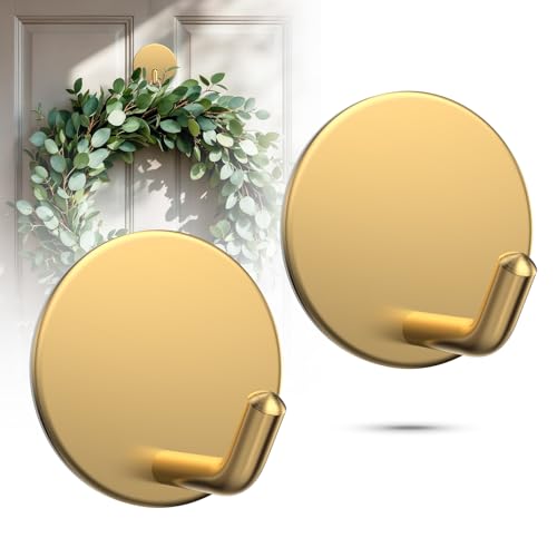 OUTXE Heavy Duty Wreath Hanger | 2-Pack Adhesive Hooks for All Seasons