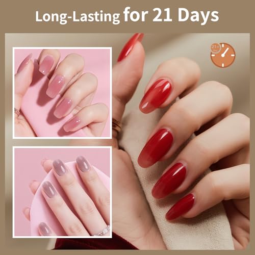 JODSONE B28 Jelly Gel Nail Polish Kit - 32 Classic Colors & Functional Gels