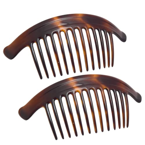 Parcelona Extra Large Tortoiseshell Hair Combs for Updos - 13 Teeth