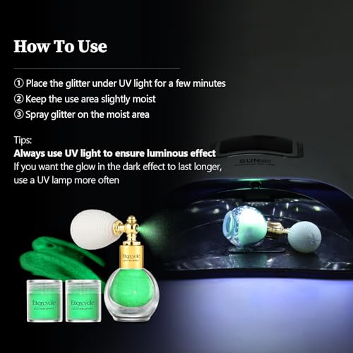 Etercycle Body Glitter Spray - Neon Glow in The Dark Party & Hair Glitter