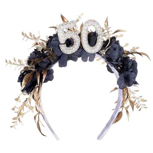 Black Flower Headband - Handmade Birthday Crown for Parties