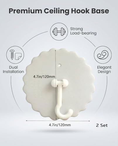 Ceiling Mosquito Net Hooks - Easy Install Dome Hooks (2 Set)