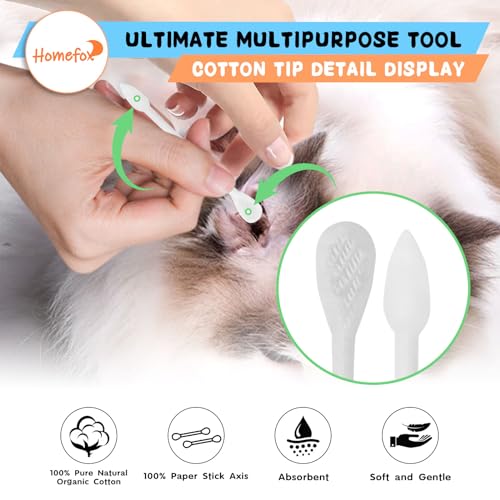 Organic Cotton Swabs - 250 Count Precision Flat & Pointed Tips
