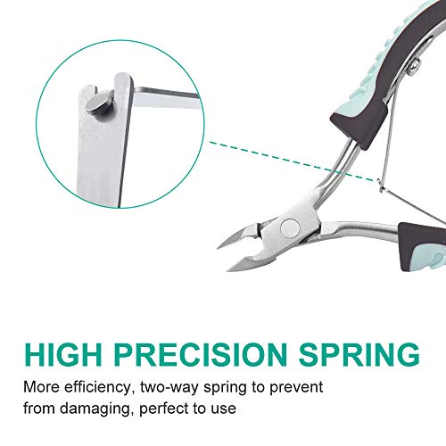 IVON Green Stainless Steel Cuticle Nipper with Non-Slip Handle - Professional Nail Tool