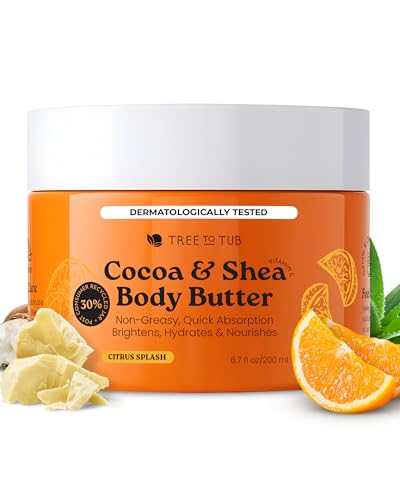 Tree To Tub Citrus Cocoa Shea Body Butter - Hydrating Dry Skin 6.7 Fl Oz