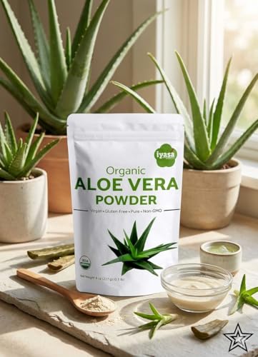 Iyasa Holistics Organic Aloe Vera Powder - 16 oz USDA Certified Whole Leaf