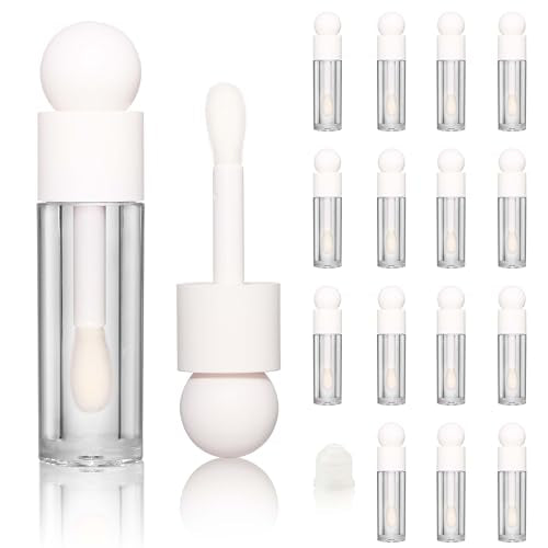 COSIDEA 16pcs White Lip Gloss Tubes 5ml with Wand Applicator