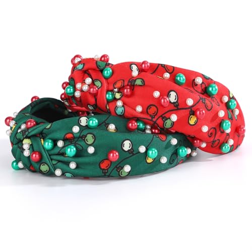 Winthrop 2-Pack Christmas Light String Headband with Rhinestone Crystals