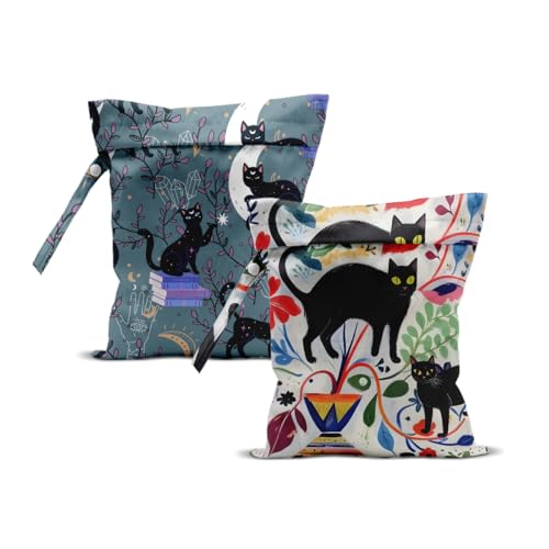 Multicolor 2-Pack Waterproof Reusable Wet Dry Bags 12x10 Inch for Cats & Travel