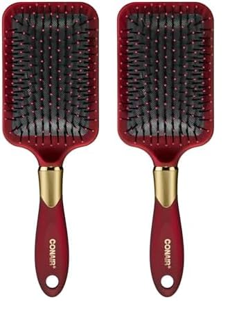 Conair Totally Smooth Paddle Brush - Wide Detangling Hair Brush for Thick Hair | Flexible Cushion Base & Ball-Tipped Bristles
