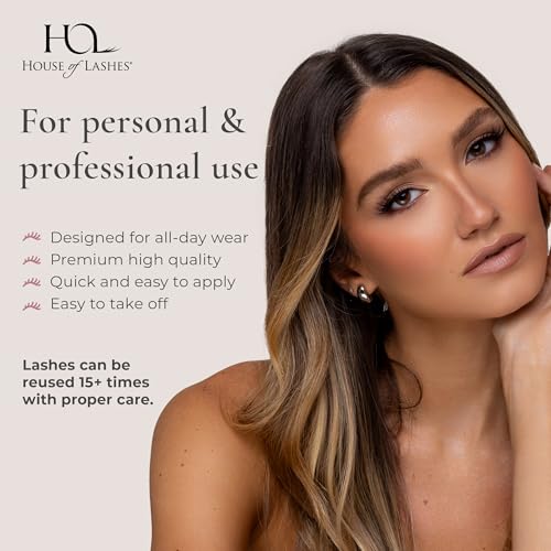 House of Lashes Iconic Lite Faux Mink False Eyelashes - Reusable Wispy Lashes