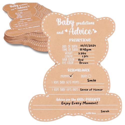 Teddy Bear Baby Shower Advice Cards - Set of 50 - Woodland Theme