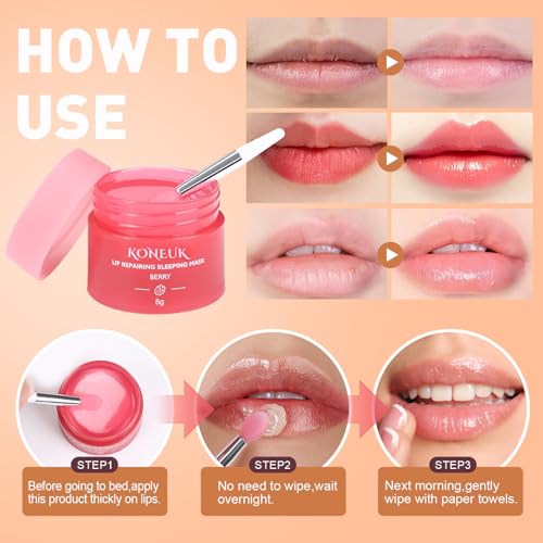 KONEUK 12-Pack Lip Sleeping Mask Set – Hydrating Overnight Lip Care Treatment