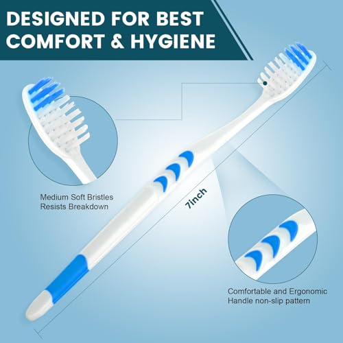 70 Pack Navona Disposable Soft Bristle Toothbrushes - Individually Wrapped Bulk Set