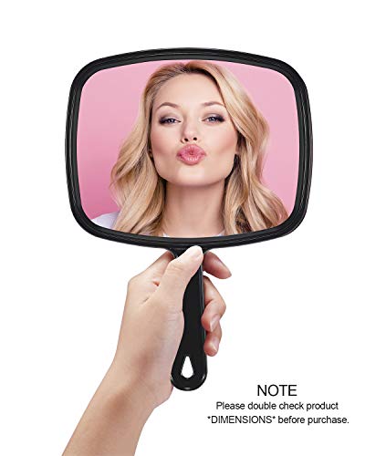 Gladmart 10.3x7.4 Inch Black Hand Mirror for Hairdressing & Makeup