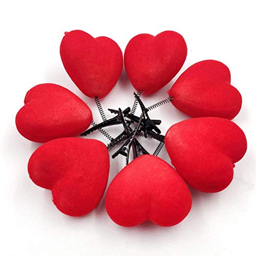 BinaryABC 10 Pcs Valentines Day Red Heart Hair Clips Hairpins for Girls & Kids