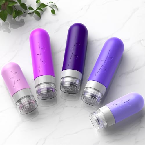 Aeomni Purple Travel Bottles 19ct Set – TSA Leak-Proof Refillable Toiletry Containers