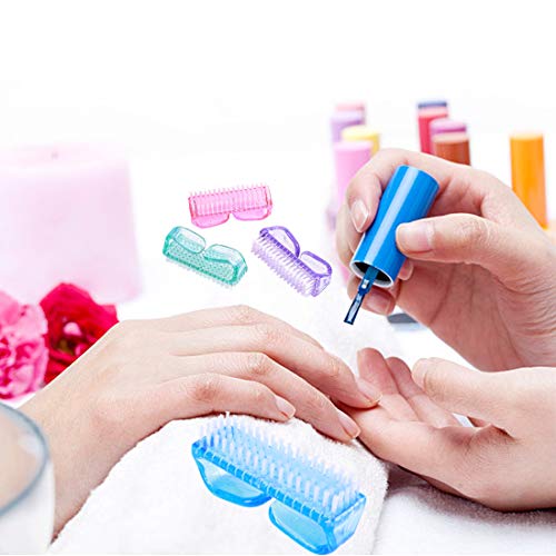 6 Pack Handle Grip Nail Cleaning Brush Kit for Home & Travel