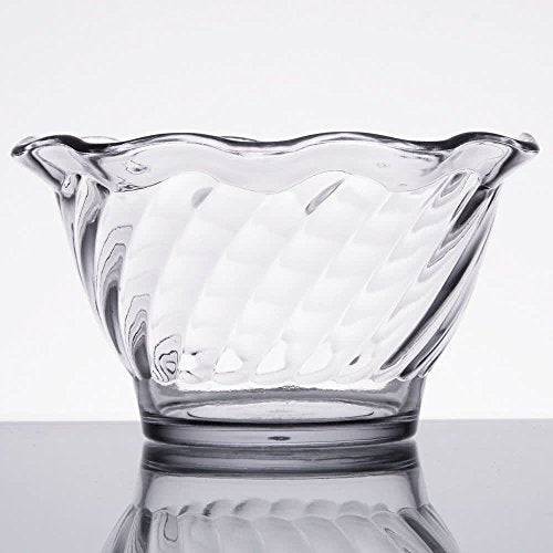 G.E.T. 5oz Clear Plastic Tulip Ice Cream Dessert Dish - Set of 4