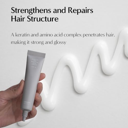 L04-N Keratin Heat Protectant Hair Cream - 0.67 fl oz, Sulfate-Free, Anti-Frizz Leave-In Treatment, Silky & Shiny Hair