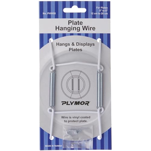 Plymor White Plate Hanger for 5-8 Inch Plates - Wall-Mountable Design