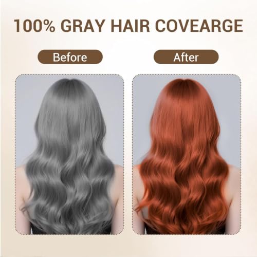 Farndu 3-in-1 Auburn Hair Dye Shampoo - Herbal Copper Brown Gray Coverage