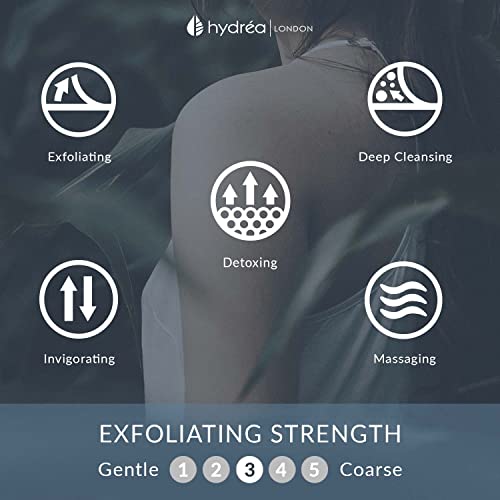 Hydrea London Organic Egyptian Exfoliating Loofah & Face Mitt - Body Scrubber for Men & Women
