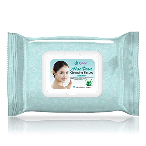 Epielle Cucumber Natural Makeup Remover Wipes 240 Count Pack, Gentle Facial Cleansing Towelettes with Collagen & Argan Oil