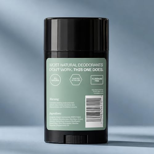 Natural Aluminum-Free Deodorant for Men & Women - Long Lasting Mint Scent, Baking Soda Based, Cruelty-Free, USA Made