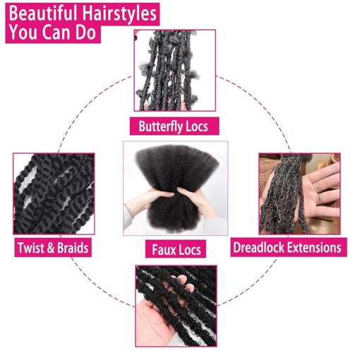 BestAphrohair 16 Inch Afro Kinky Bulk Human Hair - 2 Bundles, 4C Curly
