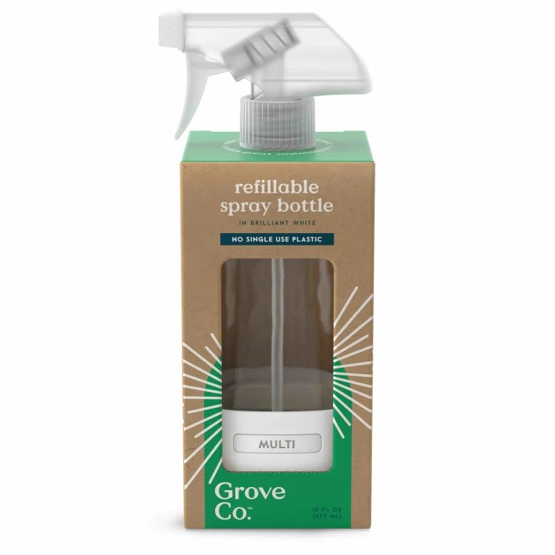 Grove Co. Refillable Glass Spray Bottle 16 oz White - Eco-Friendly Cleaning