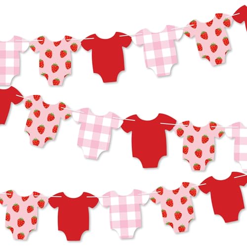 Strawberry Baby Shower Banner | DIY Paper Garland for Parties