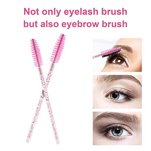 100PCS Light Pink Disposable Eyelash Spoolies with Container