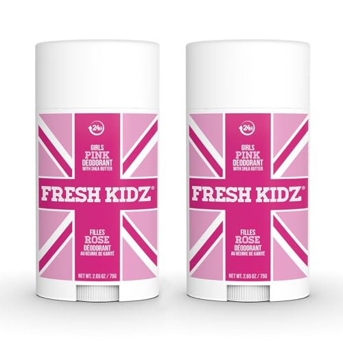 Fresh Kidz Deodorant Stick for Kids & Teens - 2.65 oz (Pack of 2) - Aluminum-Free, Sensitive Skin