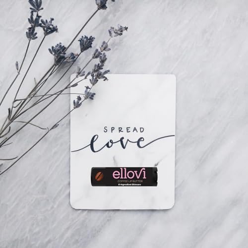 Ellovi Natural Coffee Lip Butter, Vegan Moisturizing Lip Balm (3 Pack)