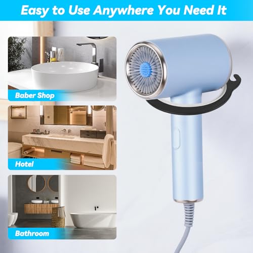 Wall-Mounted Hair Dryer Holder - Aluminum Hair Dryer Rack