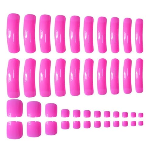 Style 11 Curved Press on Nails Kit - Extra Long Pink Full Cover Nails
