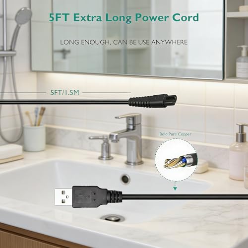 Lnauy Charger Cord for Nicwell F5025 & COSLUS F5020E Flossers
