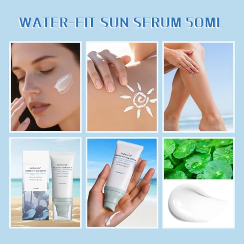 COLOROCK Centella SPF 50 Water-Fit Sunscreen Serum 1.69 Fl Oz - Long-Lasting Face Protection