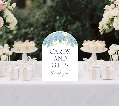 Dusty Blue Bridal Shower Sign - 6" x 8" Acrylic Table Decor